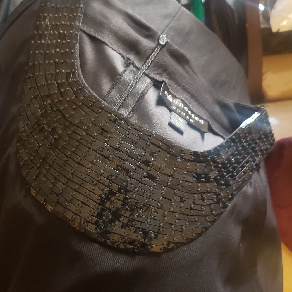 Black Shift Dress w/ a beautiful detailed bib